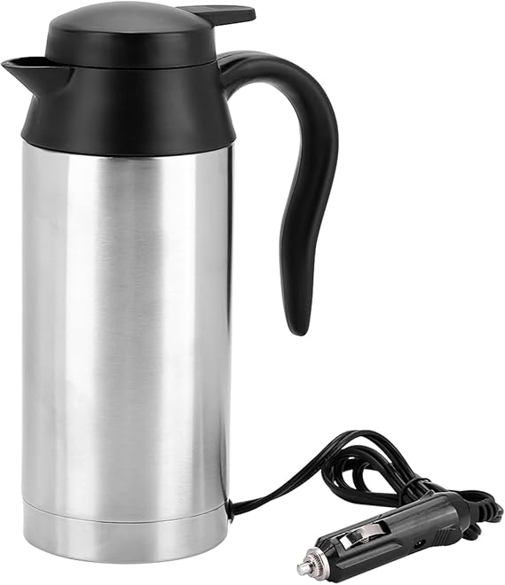 Car Electric Kettle, Portable Electric Car Kettle, Kettle Mini Water Boiler for Car, 750ml 24V Travel Car Truck Kettle Water Heater Bottle for Tea Coffee Drinking
