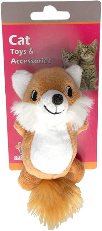 Beeztees Eastland 551194 Peluş Hışırtı Kedi Oyuncağı, Tilki Şekilli, 95x5 Cm