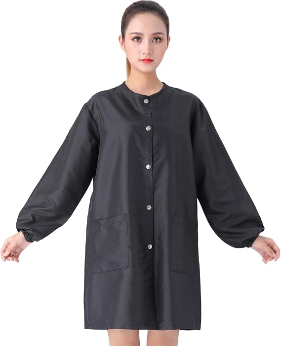 Professional Salon Smock Stylist Jacket Waterproof Hairdresser Cape Barber Jacket Pet Grooming Workwear