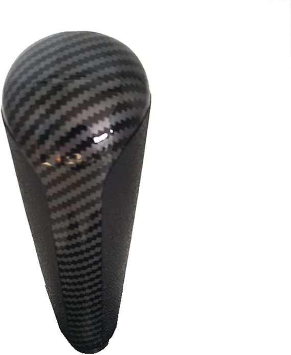 Stick Shifter Handball for Peugeot 206 207 307 408 Carbon Fiber & ABS Automatic Transmission Gear Shift Knob Shifter Lever Stick Car Gear Stick(Chrome)(Carbon Fiber)