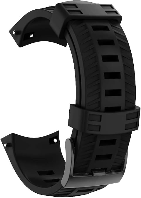 INF 24mm Soft Silicone Watch Strap Compatible with Suunto 7/9/9 Baro/Spartan Sport Wrist HR/Suunto D5/Sportwatch, Stainless Steel Buckle, Quick-Release Pins, Waterproof Sweatproof, Breathable Adjustab