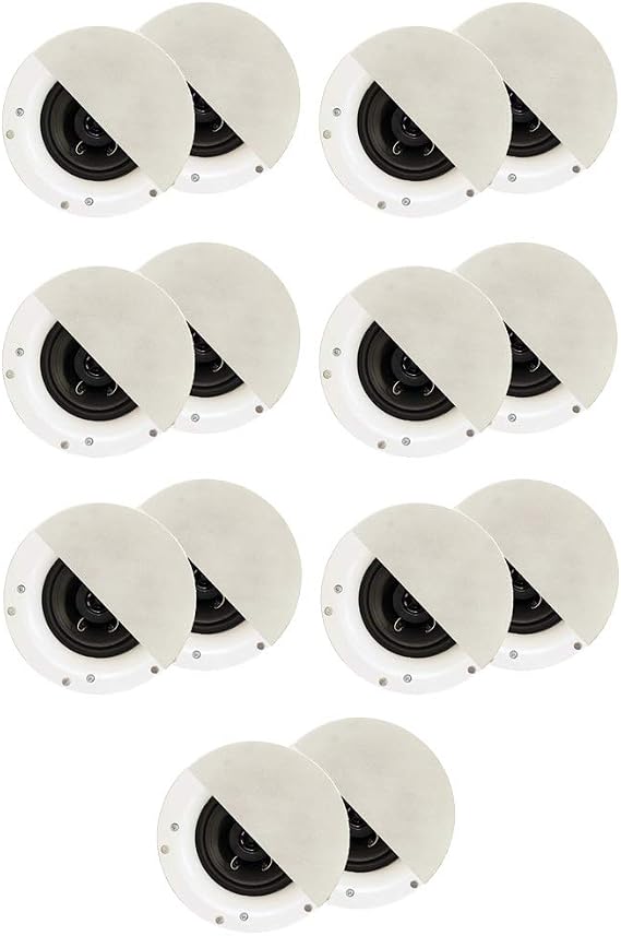 Acoustic Audio R192 Frameless in Ceiling/in Wall Speaker 7 Pair Pack 2 Way Home Theater Surround Speakers