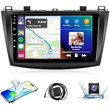 Leadfan Car Radio Stereo for Mazda 3 2009 2010 2011 2012 2013 Stereo Wireless CarPlay/Android Auto/Mirrolink 9 inch Touch Screen for Mazda 3 Head Unit/GPS/Bluetooth/FM/AHD Camera/Mic