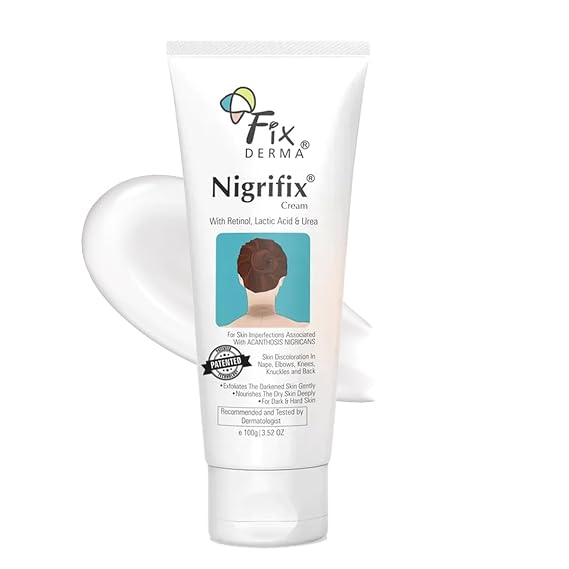FIXDERMA Nigrifix Cream for Acanthosis Nigricans with Lactic Acid | Dermatologist Tested Retinol Cream | Useful for Dark Body Parts like Neck, Ankles, Armpits & Elbows 3.52 FlOz