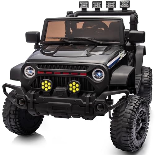 24V Kids Ride on Car, Kids Electric Vehicles Car Ride on Toy Truck for Toddlers 3-5 wRemote Control, 400W Motor - Black