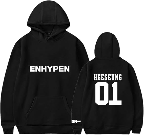 MARLLEGEBEE Kpop Enhypen Merch Hoodie Heeseung Long Sleeve Men Women's Pullover 90s Hip Hop Youthful Clothes