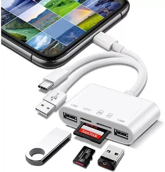 Daytona NK1032 Pro Type-C Lightning Usb-A To 2x Usb3.0 Sd Tf Pd Card Reader Converter Hub Adapter