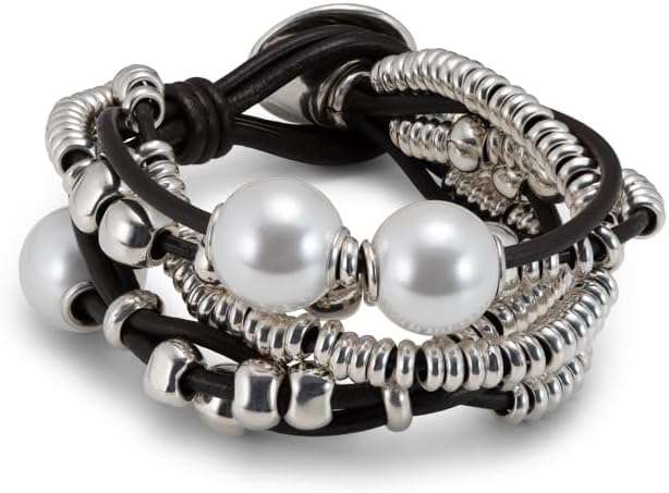 Uno de 50 ORION Sterling Silver-Plated Leather Bracelet | Handmade in Spain