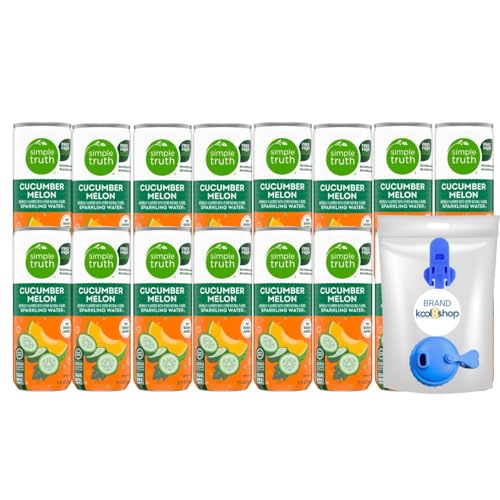 Simple Truth Cucumber Melon Sparkling Seltzer Water 12 fl oz Aluminum Can 16 Pack  1 Reusable Can Kit by KOOL8SHOP Infinite Deals