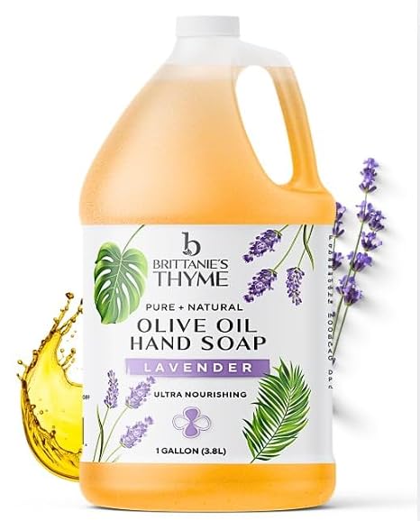 Brittanie's Organic Castile Liquid Olive Oil Soap Refill, Lavender 1 Gallon