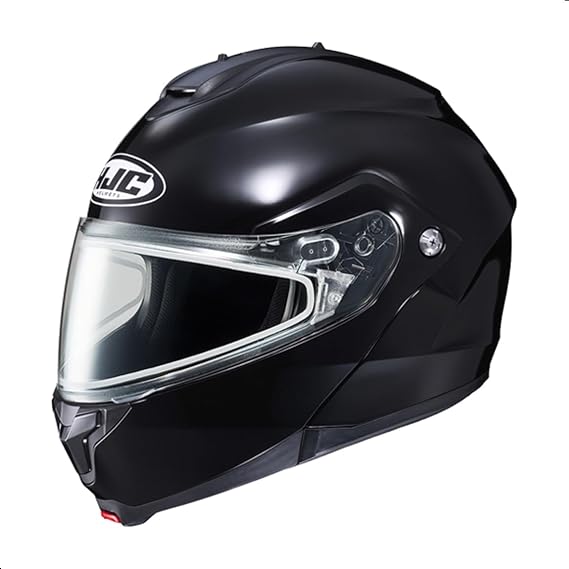 HJC C91 Solid Dual Shield Snow Helmet, DOT Approved (Black, X-Large)