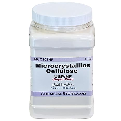 Microcrystalline Cellulose 101 NF (Super Fine) - USP/NF Grade, 1Lb - High-Purity Excipient for Pharmaceutical Use