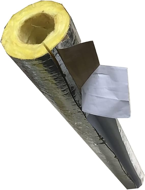 Pipe Insulation,Foil Backed Fiberglass Pipe Wrap,High Temperature Resistant,Waterproof/Retardant,Outdoor Antifreeze Insulation Pipe,Thickness: