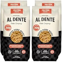 Al Dente Protein Pasta Roasted Garlic Fettuccine 30g High Protein in 3.5oz Serving, Lower Carb. Cage-Free Eggs & Semolina. (Previously Carba-Nada, Packaging May Vary) - 10oz Bags (Pack of 4)