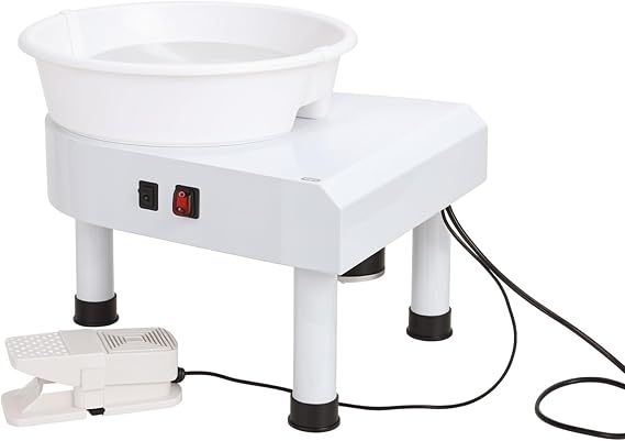 Electric Pottery Wheel, 25CM Variable Speed Ceramic Forming Machine with Foot Pedal, Detachable ABS Basin Pottery Wheel Forming Machine for DIY Clay Art, Craft Projects for Adults and Beginn