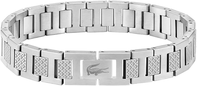 Lacoste METROPOLE Collection Link Bracelet Embellished with petit piqué pattern - Available for men and women