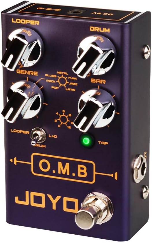 JOYO Looper & Drum Machine Guitar Pedal, 40-Min Loop with Unlimited Overdub, 7 Drum Genres 7 Beats & Tap Tempo, Bypass (O.M.B R-06)
