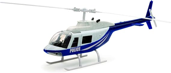 Bell 206 Helicopter Dark Blue and White Police Sky Pilot Series 1/34 Diecast Model by New Ray