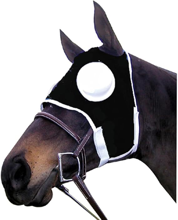 Intrepid International Horse Mask Full Cup Blinker Hood - Adjustable Polyester Training Mask for Racing, Eye Injuries, Reduce Distractions - One Size Blinders