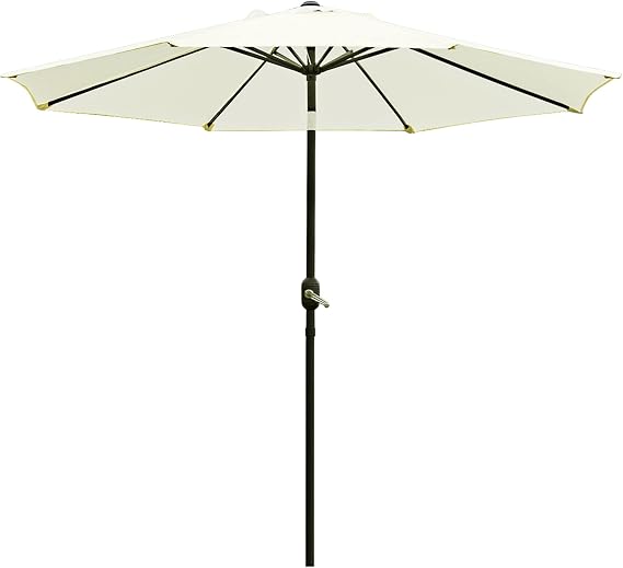 Sunnyglade 9' Patio Umbrella Outdoor Table Umbrella with 8 Ribs Beige