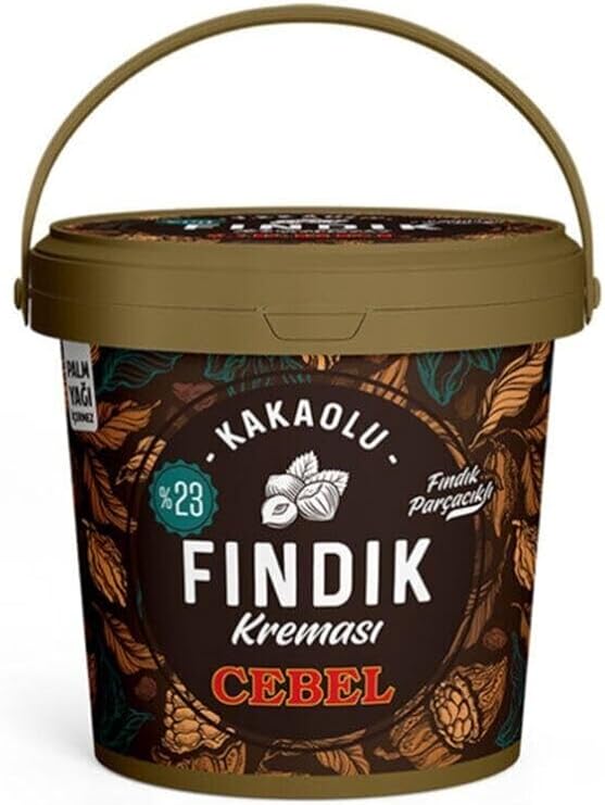 Cocoa Hazelnut Cream with 23% Hazelnut Ratio with Cebel-Hazelnut Particles 900 g Aquarius