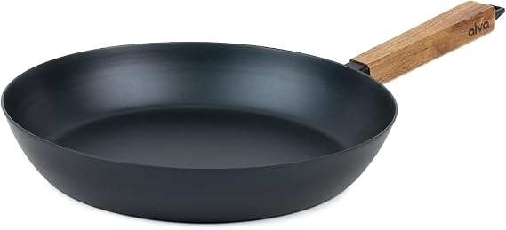 Alva Forest 11" Carbon Steel Frying Pan with Acacia Wood Handle