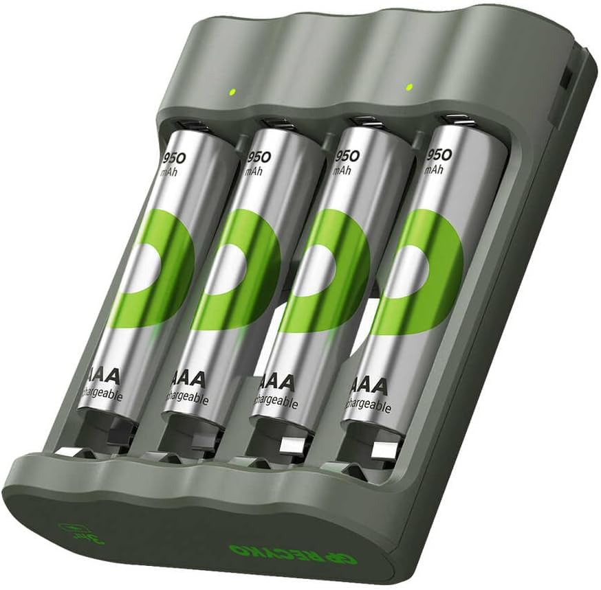 GP B441 USB Battery Charger Set of 4 950mAh AAA Slim Batteries