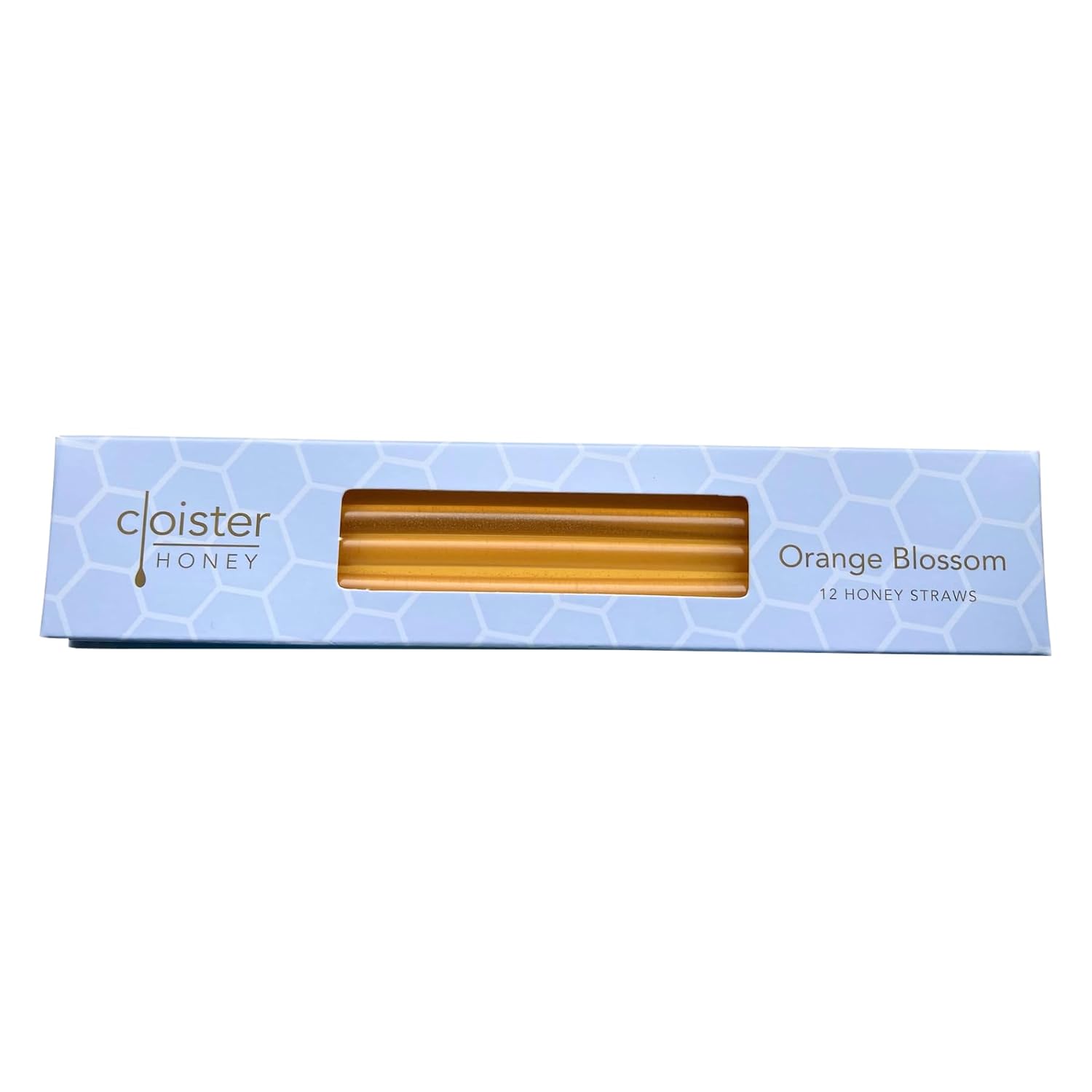 Cloister Honey Straws - Orange Blossom Pack of 12 | Pure and All Natural Honey Straw Sticks | Made in the USA | Healthy Snacks for Kids and Adults | Gluten Free
