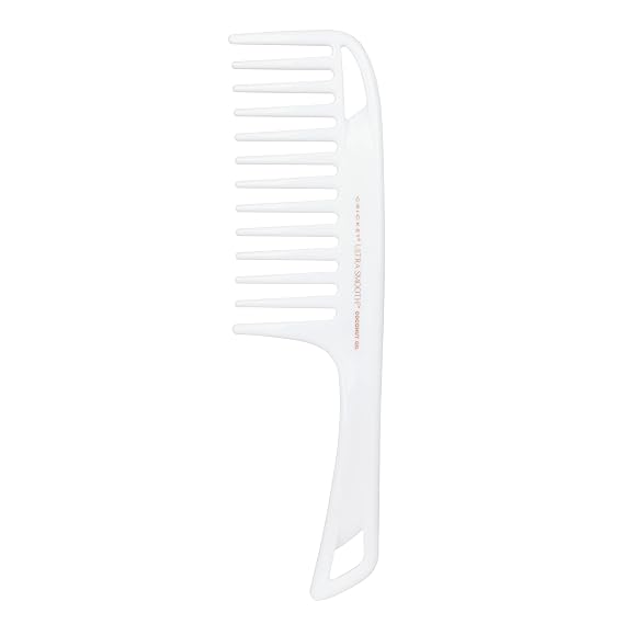 Cricket Ultra Smooth Coconut Detangler Comb Infused with Coconut Oil & Keratin for Frizz-Free Shine, Ideal for Wet & Dry Hair, Extended Handle for Thick, Long, Curly Hair