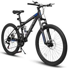 24/26/27.5 Inch Mountain Bike, Full Dual Suspension Mens Mountain Bike,21 Speed Disc Brake Adult Bicycles for Trail Commuter City Snow