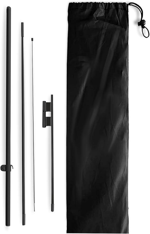 Heavy Duty Outdoor Ground Stake Swooper Flag Pole Kit by DreamController I 9ft Windless Stainless Steel Flag Pole Fits Feather Flag for Business & Advertising I Set 1 (Flag not Included)