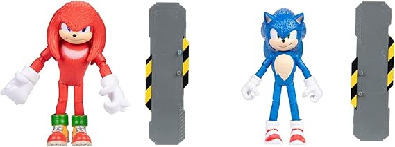 Sonic 2 Movie 4" Action Figure 2 Pack - Sonic & Knuckles, Red