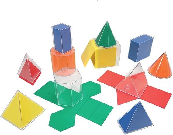 EAI Education GeoModel Folding Geometric Shapes: 10 Sets of 11 Solids and 11 Nets