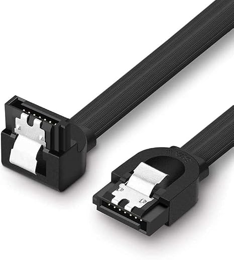 SANEC 40 cm Sata Data Cable - 90 Degree - Metal Clip