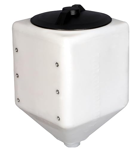 Norwesco 5 Gallon Square Total Drain Tank | Bottom Outlet for Total Drainage in Bulk Dispensing Applications - Agricultural, Industrial, RV Use, Lawn Care