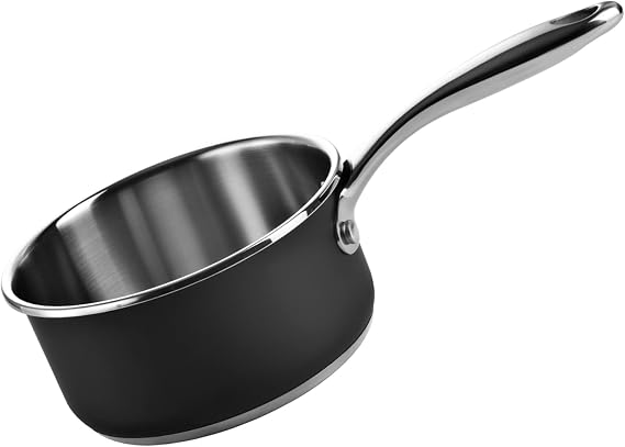 MAGEFESA Prisma 6.3-Inch Stainless Steel Saucepan, Compatible with All Types of Stovetops, Dishwasher Safe & Oven Safe up to 392F
