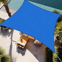 Shade&Beyond Rectangle Sun Shade Sail 06'X10' Permeable Canopy Blue for Patio Garden Yard Deck Pergola (We Make Custom Size)