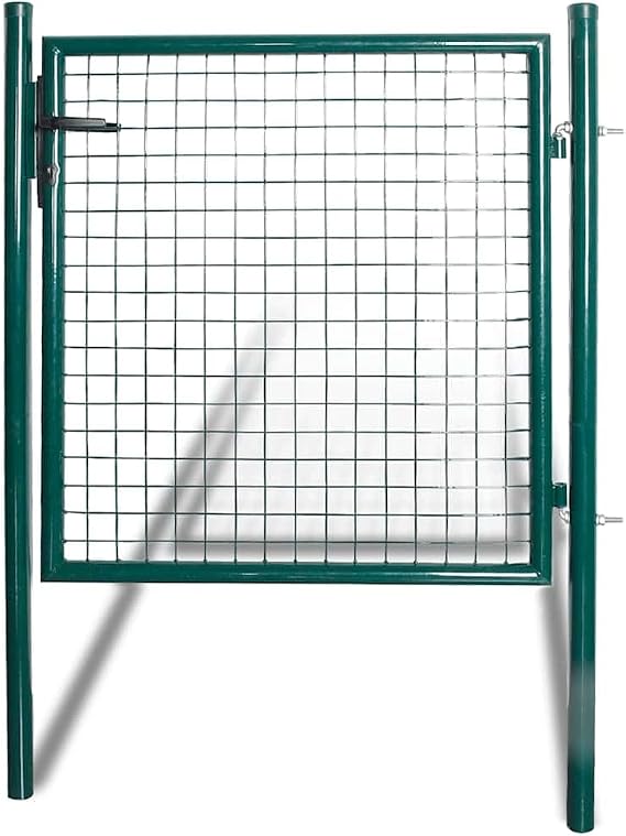 vidaXL Single Door Fence Gate 39.4x39.4 Powder-Coated Steel