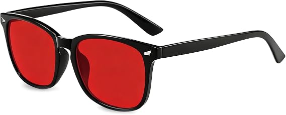 Blue Light Blocking Glasses with Red Lenses, Computer Glasses for Digital Eye Strain Relief, Gaming Glasses with Anti-Glare Technology for Screen Time Comfort