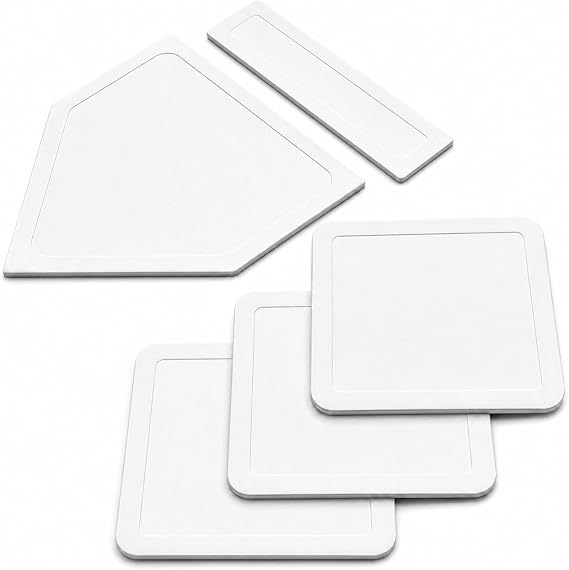 GoSports 5 Piece Baseball & Softball Base Set - Rubber Field Base for Kids and Adults