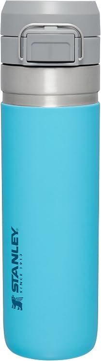 STANLEY Quick Flip GO Bottle, 24 oz, Pool | Push Button Lid | Packable for Travel and Sports | Leakproof Water Bottle | Insulated Stainless Steel | BPA-Free