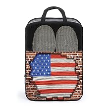 USA Shoe Bag for Travel,Fourth of July Independence Day, Shoe Organizer Bag Holds 1 Pair of Shoe Travel Accessories Suitcase Organize,Blue Red Brown