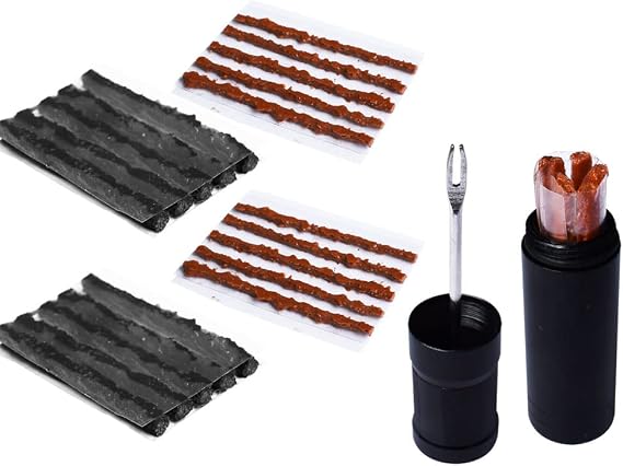 Bike Tubeless Tire Tyre Repair Kit Plugger Plugs Tool Repair Tires Fix Flat Puncture MTB and Road Mountain Bicycle + 25 Strips (10 x1.5 mm + 5 x 2.5 mm + 10 x 3.5 mm)
