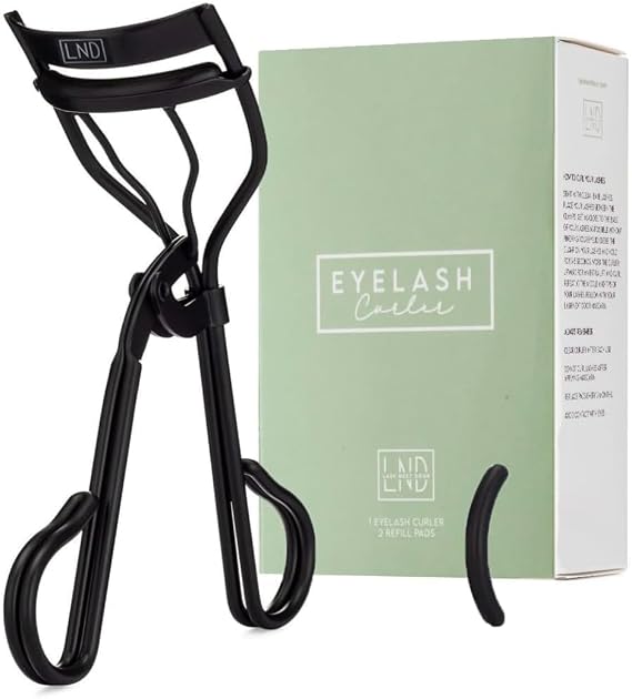 Lash Next Door Professional Eyelash Curler - Instant Long Lasting Curl, Lifts & Shapes - No Pinching or Creasing. Includes Replacement Pad (in Black)