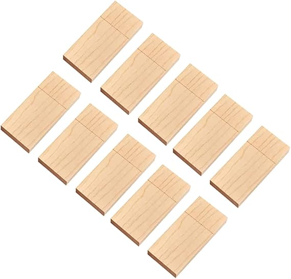 10 Pack USB Flash Drive Storage Stick,Wood USB Disk Memory Stick (3.0 64GB, Maple Wood)