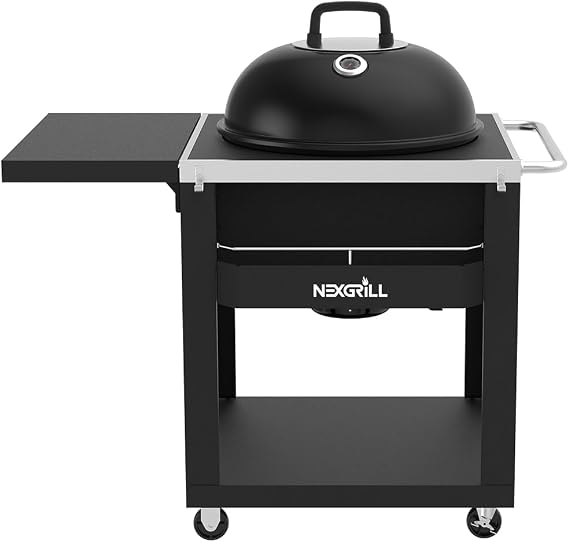 Nexgrill 22" Charcoal Grill with Table Cart and Foldable Side Table
