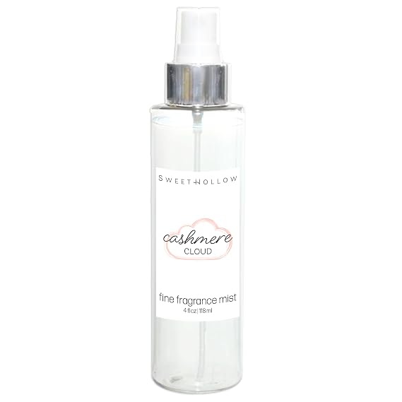 SweetHollow Cashmere Cloud Fine Fragrance Mist, Scented Perfume Body Spray with Clean Ingredients, Clean Cozy Linen Scent, Infused with Essential Oil