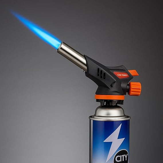 Coverzone Pürmüz Mutfak Alev Tabancası – 1300°C Ayarlanabilir Alevli Gaz Torch, Otomatik Ateşleme, Karamelize Etme, Flambe, BBQ, Kamp ve Mutfak Kullanımı İçin Profesyonel Brülör | HS-509C