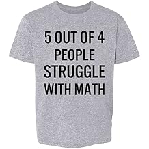 Pop Threads 5 Out of 4 People Struggle with Math Funny Retro Youth Kids Girl Boy T-Shirt