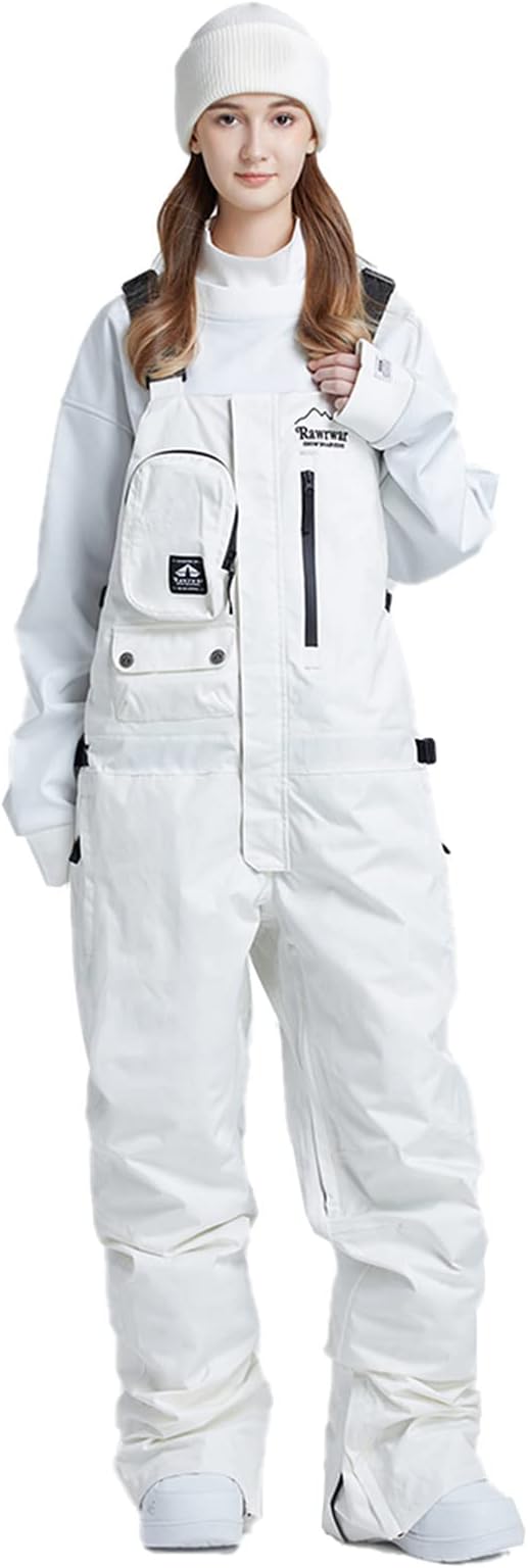 Women Men's Ski Overalls Waterproof Snow Bibs Ski Pants Windproof Insulated Overalls Pants Outdoor Snowboard Pant
